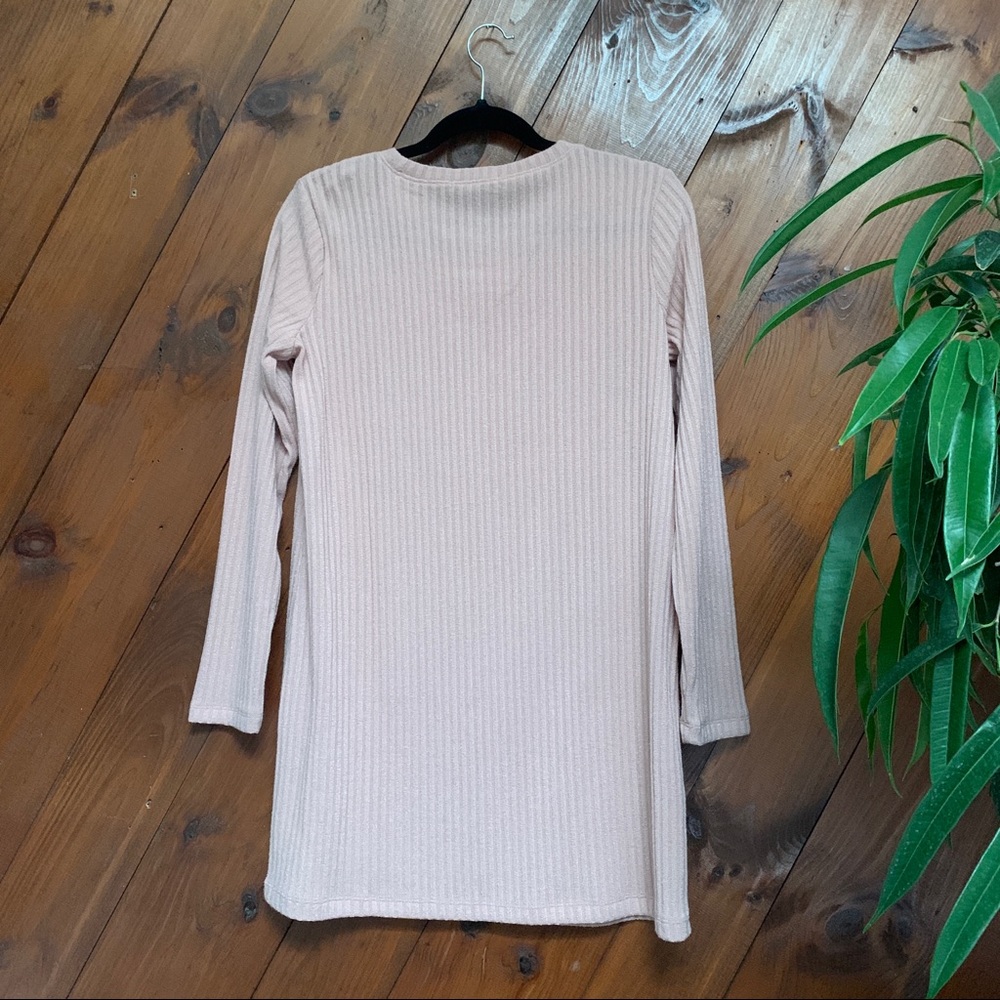 F21 Baby Pink Light Sweater Long Sleeve Dress